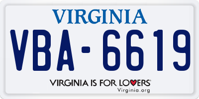 VA license plate VBA6619