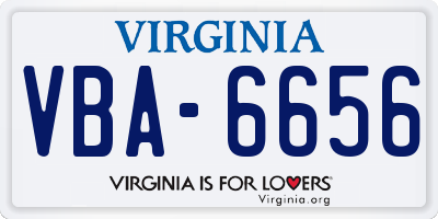 VA license plate VBA6656