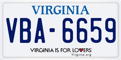 VA license plate VBA6659
