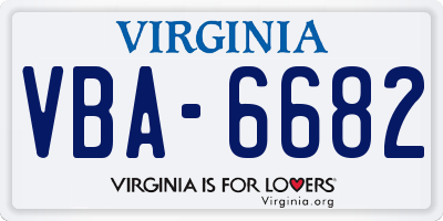 VA license plate VBA6682