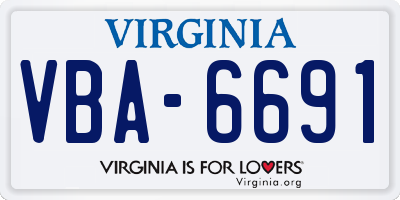 VA license plate VBA6691