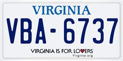 VA license plate VBA6737
