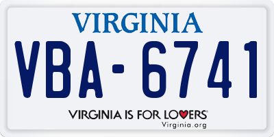 VA license plate VBA6741