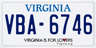 VA license plate VBA6746