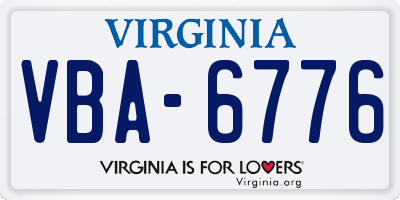 VA license plate VBA6776