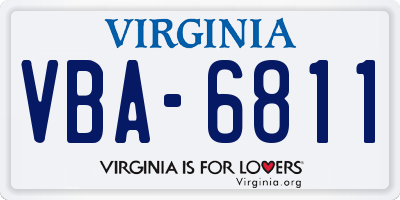 VA license plate VBA6811