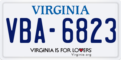 VA license plate VBA6823