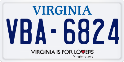 VA license plate VBA6824