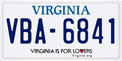 VA license plate VBA6841