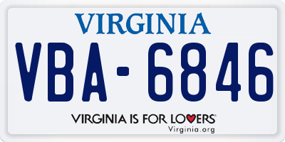 VA license plate VBA6846