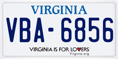 VA license plate VBA6856