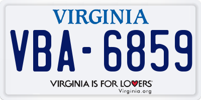 VA license plate VBA6859
