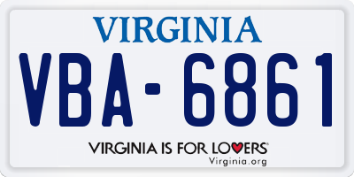 VA license plate VBA6861