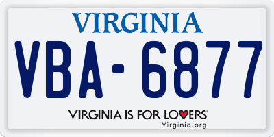 VA license plate VBA6877