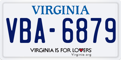 VA license plate VBA6879