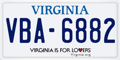 VA license plate VBA6882