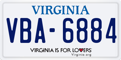 VA license plate VBA6884