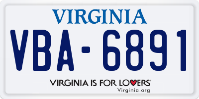 VA license plate VBA6891