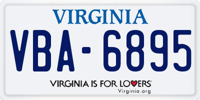 VA license plate VBA6895
