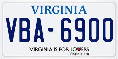 VA license plate VBA6900