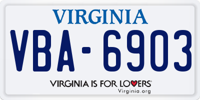 VA license plate VBA6903