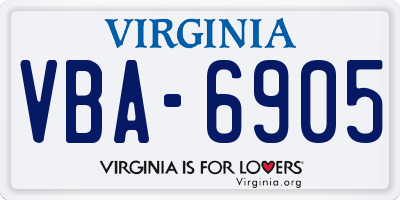 VA license plate VBA6905