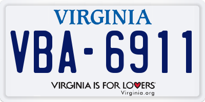 VA license plate VBA6911