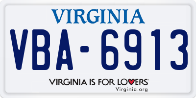VA license plate VBA6913