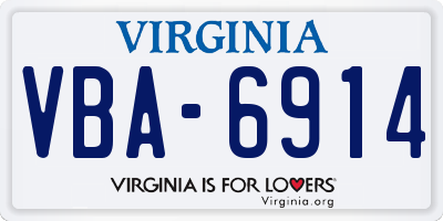 VA license plate VBA6914
