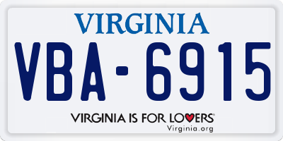 VA license plate VBA6915