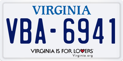 VA license plate VBA6941