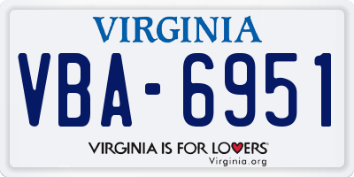 VA license plate VBA6951
