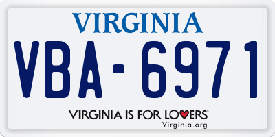 VA license plate VBA6971