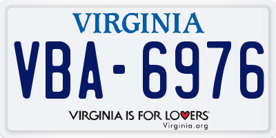 VA license plate VBA6976