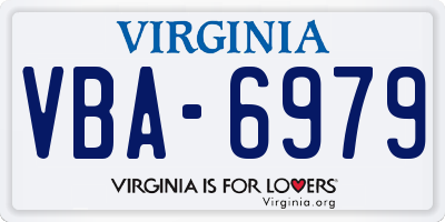 VA license plate VBA6979