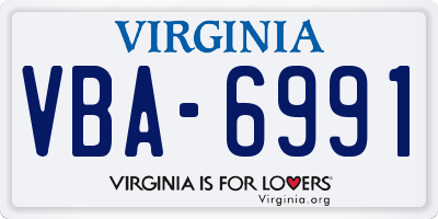 VA license plate VBA6991