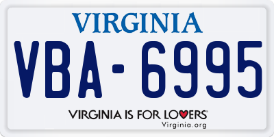 VA license plate VBA6995