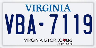 VA license plate VBA7119