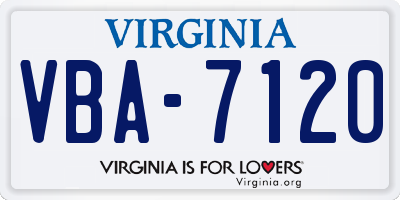 VA license plate VBA7120