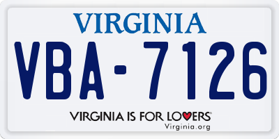 VA license plate VBA7126