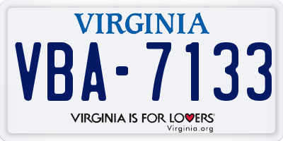 VA license plate VBA7133