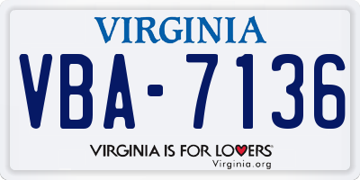 VA license plate VBA7136