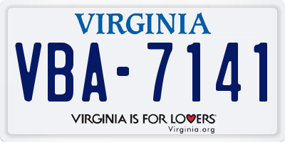 VA license plate VBA7141
