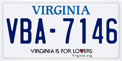VA license plate VBA7146
