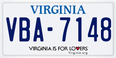 VA license plate VBA7148