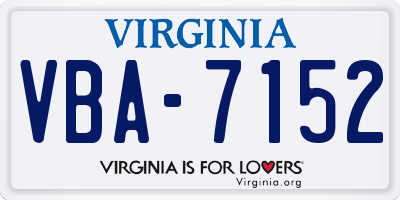 VA license plate VBA7152