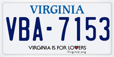 VA license plate VBA7153