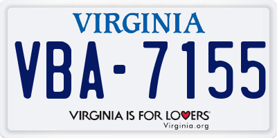 VA license plate VBA7155