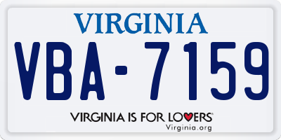 VA license plate VBA7159