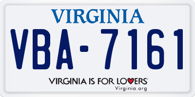 VA license plate VBA7161